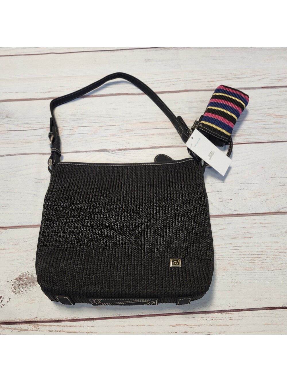 The Sak Missy Black Crochet Shoulder Bag NWT